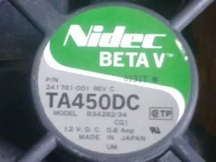 

Good Quality NIDEC 12V 0.8A 12038 TA450DC B34262-34 Cooling Fan