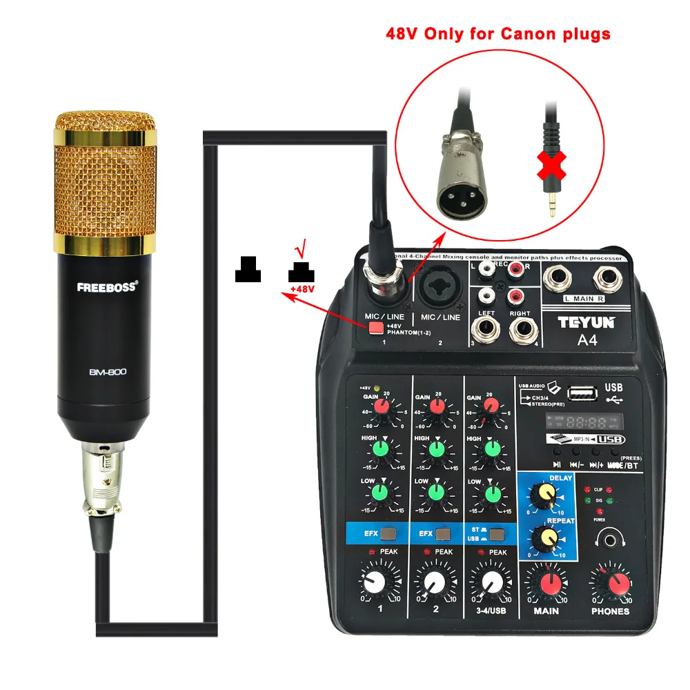 FREEBOSS BM 800 профессиональный конденсаторный микрофон с 3 5 мм Jack и металлическим