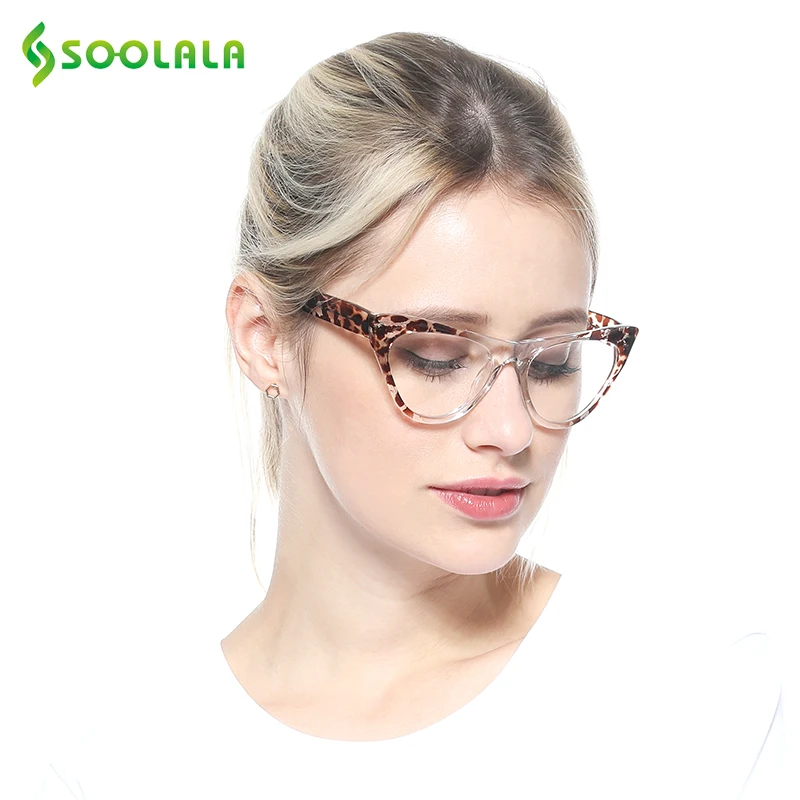 

SOOLALA Cat Eye Reading Glasses Women Fashion New Leopard Pattern Cateye Presbyopia Eyeglasses Glasses Reading +0.5 to 4.0