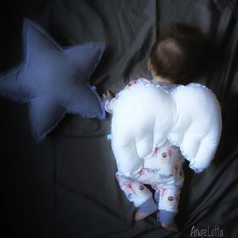 

Baby Pillow Angel Wings Kids Sleep Cushion Pillows Decoration Infant Roupa Bebe Toys Crib Back Pillow Boys Girls Photoprops Gift