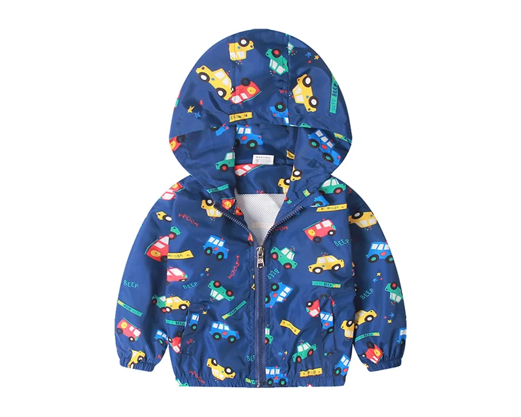 Коллекция года, весенне-летние топы для малышей, одежда куртки для малышей Верхняя одежда и пальто с принтом динозавра для маленьких мальчиков От 1 до 6 лет куртки с капюшоном для маленьких мальчиков