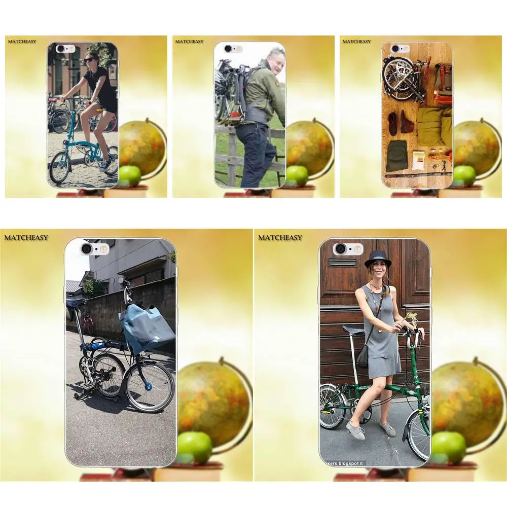 Складной велосипед Brompton для Apple iPhone X XS Max XR 4 4S 5 5C SE 6 6S 7 8 Plus мягкий силиконовый