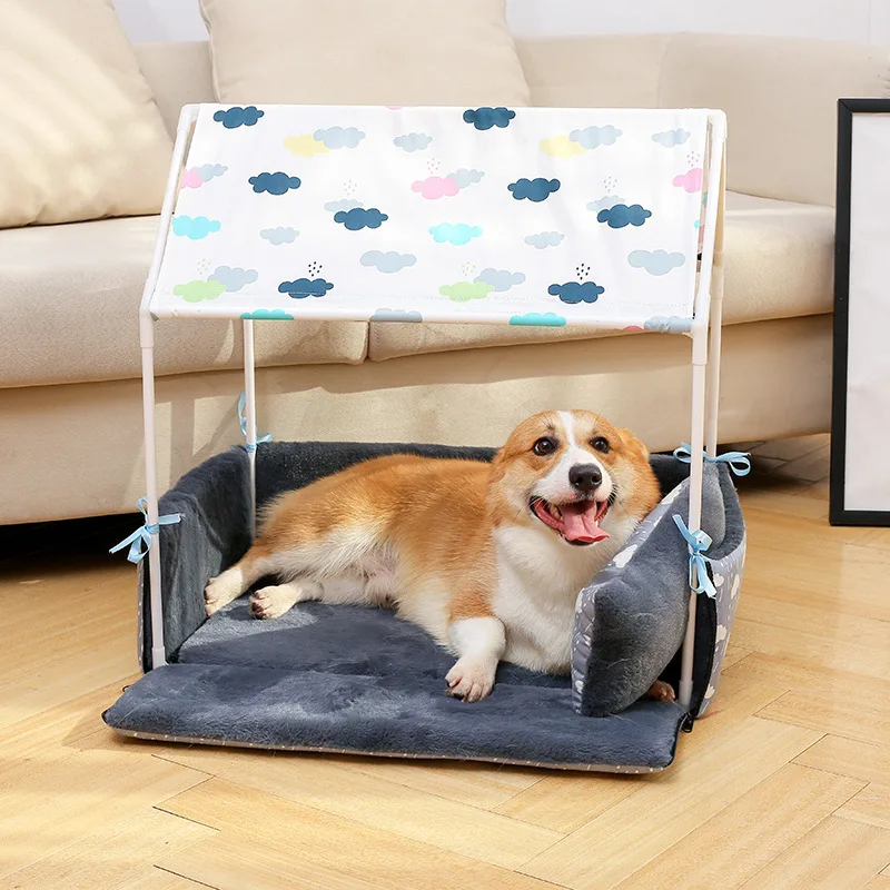 

Cotton Pets Fold Bed Dog House Cat House Detachable Dog Warm kennel Soft Cushion with LED Puppy Bed Dog House Dog Bed Cat Bed