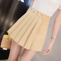 2019 летние новые женские шорты юбки Корейский институт ветер A-Line плиссированные брюки-кюлоты Женский Повседневный свободный шорты