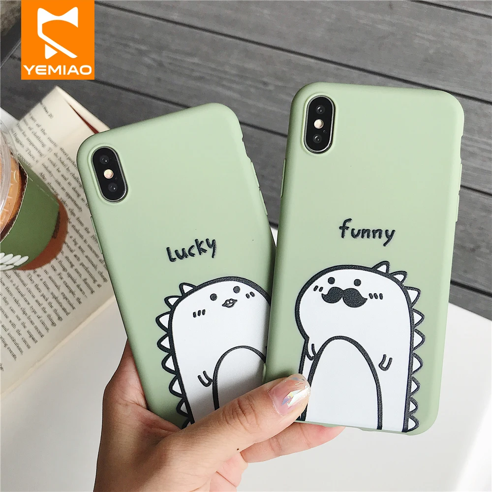 

Cute Silicone Phone Case For iPhone X XS Max XR 10 Cartoon Pattern Frosted Cover For iPhone 6 6S 7 8 Plus Case Pink Ultra Slim