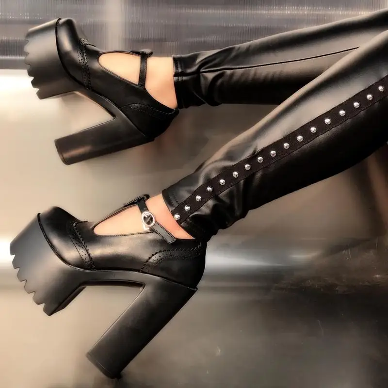 Тонкие туфли на водонепроницаемой платформе 14 см женские туфли на очень высоком каблуке пикантные элегантные туфли на высоком каблуке в европейском и американском стиле