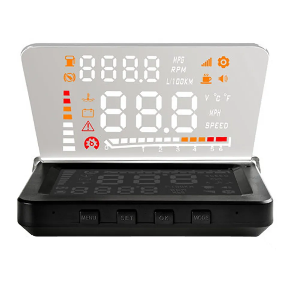 

HUD 4-inch screen Car Head Up Display With OBD 2 Interface Plug Play E 260 Speed indicator Voltage display Fuel gauge