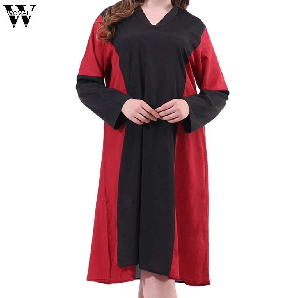 

Womail Plus Size Fashion Women Dress Chiffon Straight Knee Length Bohemian Patchwork Splicing Dress For Ladies vestido JUNE21