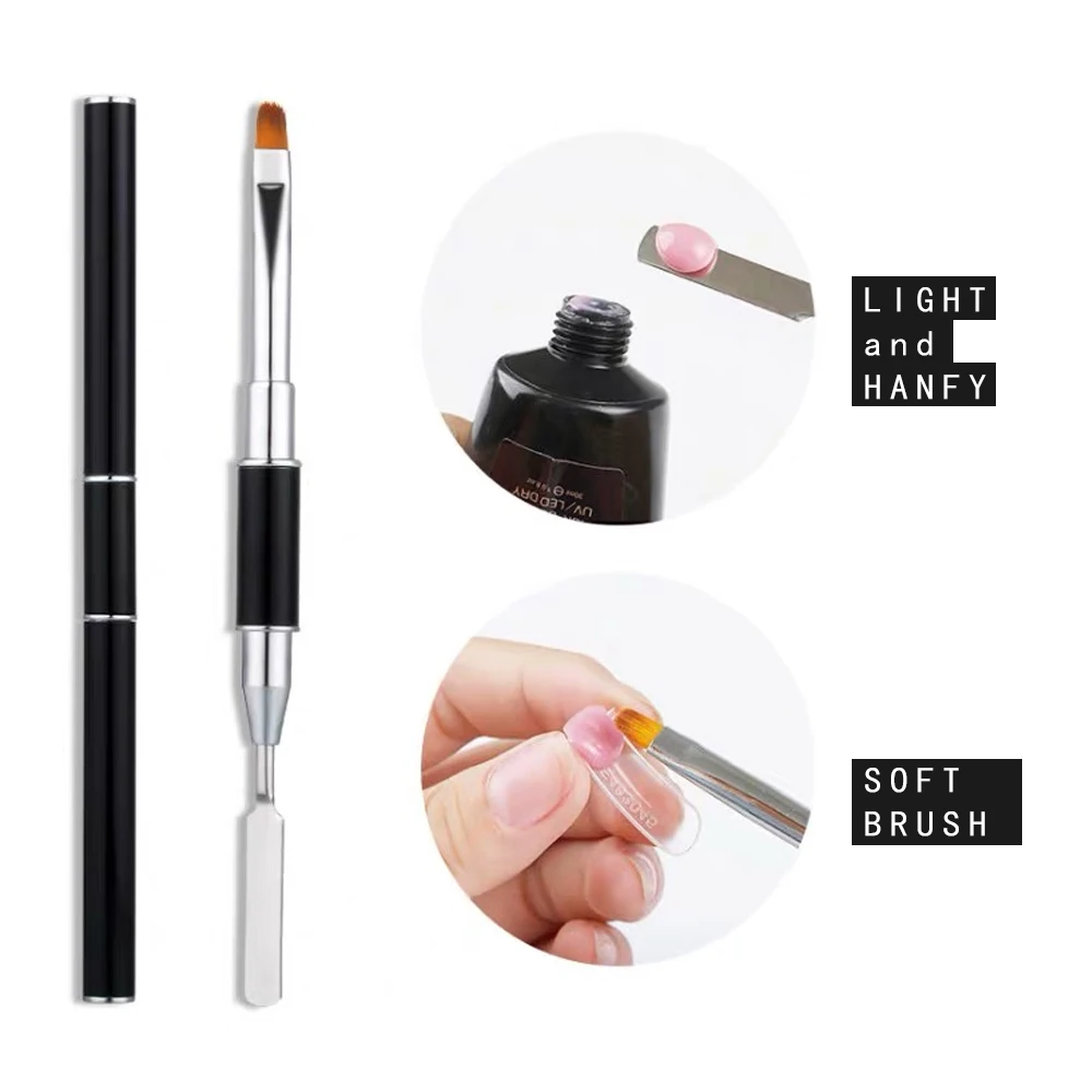 

ZWTale Poly Gel Nail Tools Double-useed UV PolyGel Nail Brushes Dual-ended Slice Shape Tool For Nail Tips