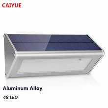 Уличный водонепроницаемый светильник на солнечной батарее, алюминий-4500 мА/ч, 48 Светодиодный, супер яркий радар, датчик движения, настенный светильник для сада и сада, безопасный светильник