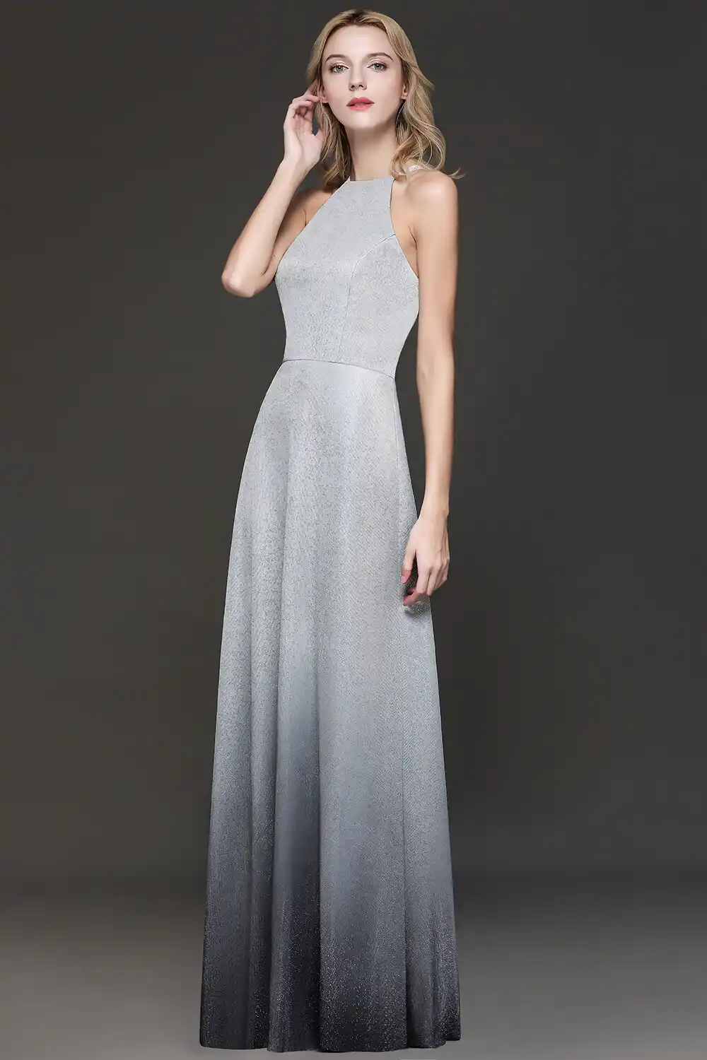 halter neck evening gown
