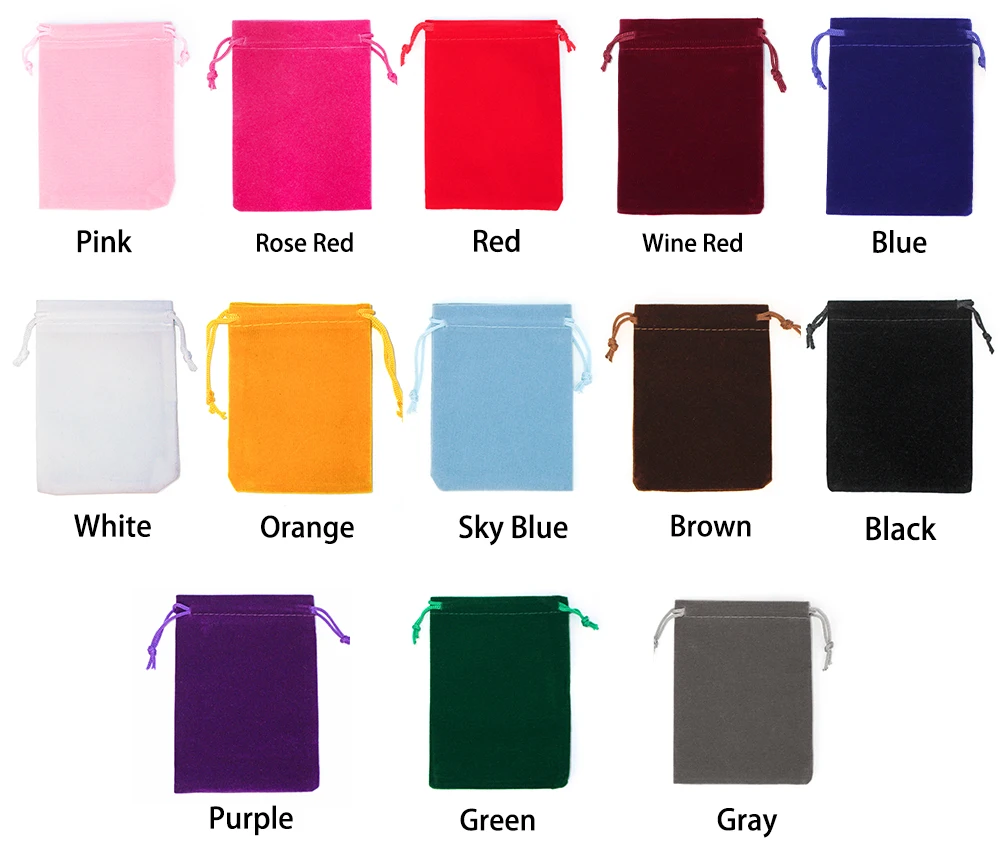 2018 New 25Pcs 15x20cm 17x23cm 20x30cm Velvet Drawstring Pouch Jewelry Packing Wedding Party Gift Bag