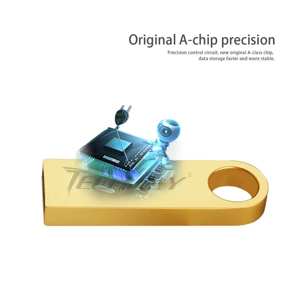 Usb флеш накопитель TECHKEY водонепроницаемый металлический серебристый флэш 64 ГБ 32 16
