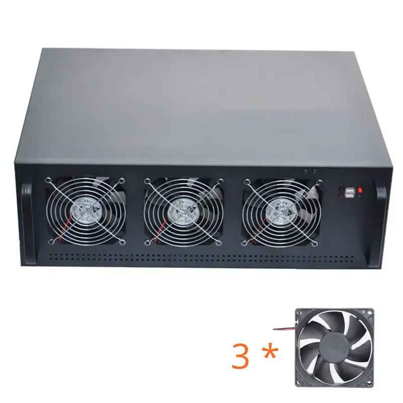Crypto coin BTC mining rig case USB miner 6 video card sever aluminum housing rack for gtx1080 1060 RX470 RX570 R9 370 Eth XMR Crypto coin BTC mining rig case USB miner 6 video card sever aluminum housing rack for gtx1080 1060 RX470 RX570 R9 370 Eth XMR