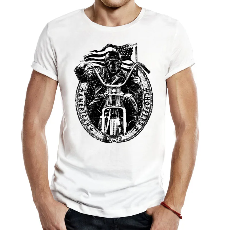 Motorcycle T Shirts For Men Casual Apparel Tees Fashion COOL Chopper