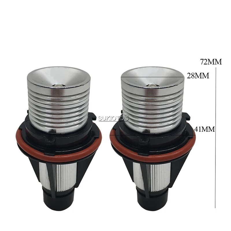 SUKIOTO Car LED Marker Angel Eyes Kit 6500K White Auto Headlight Bulb For E39 E60 E61 E65 X3 X5 Car Styling E39 LED Angel Eyes (3)