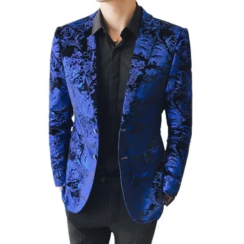 

Blue men suit jacket Asian Size S-5XL Mens Blazer Jacket high quality men blazers 2019