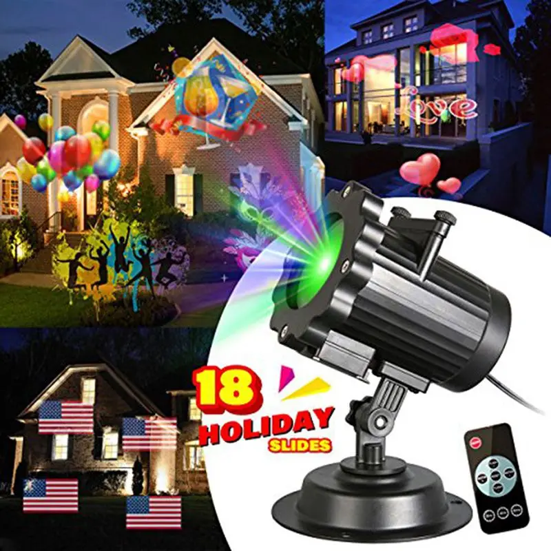 

18 Slides Waterproof IP65 Christmas LED Projector Lights Landscape Motion Lamp Projector Home Christmas Wedding Party Decoration