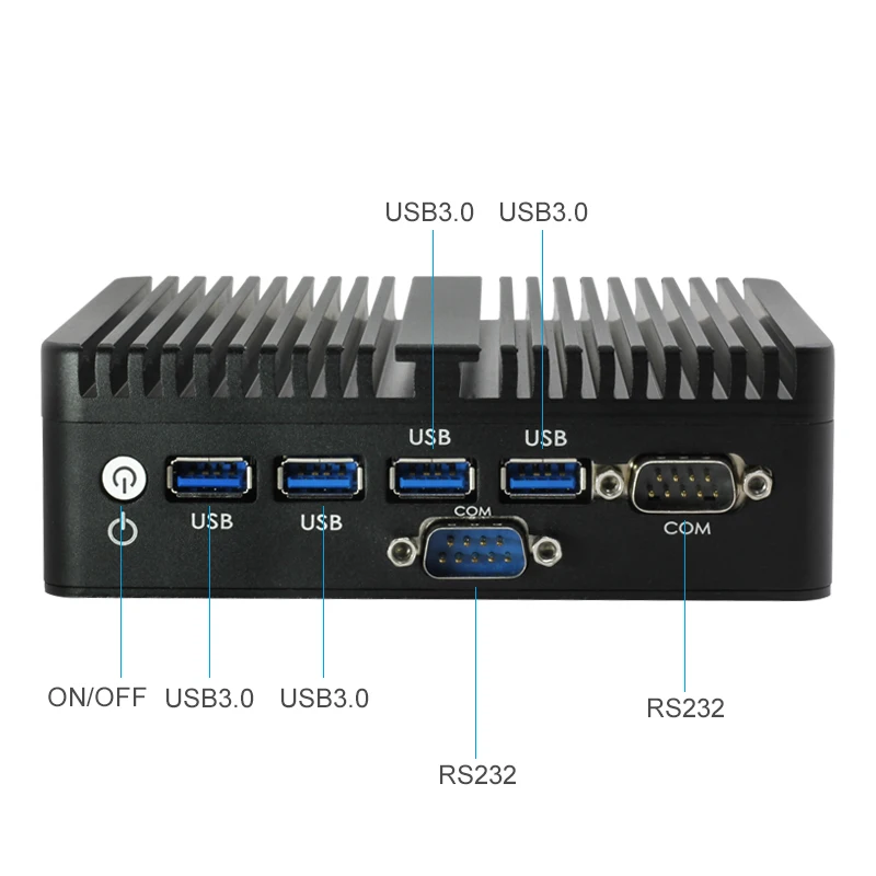 Безвентиляторный мини-ПК Celeron 2955U 1,40 GHz Dual LAN Windows 10 мини-компьютер Dual HDMI 2* последовательный порт 4* USB3.0