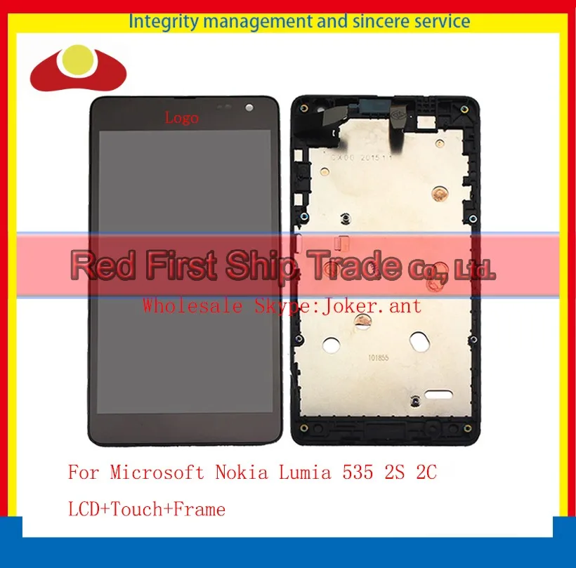 

10Pcs/lot For Nokia Microsoft Lumia 535 N535 CT2S1973 CT2C1607 LCD Display Touch Screen Digitizer Assembly Complete With Frame