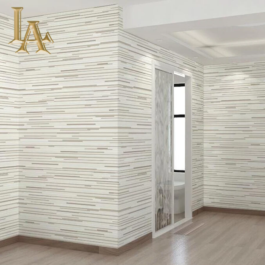 Einfache moderne graue horizontale gestreifte tapete 3d wohnzimmer papier wand dekor luxus häuser design streifen