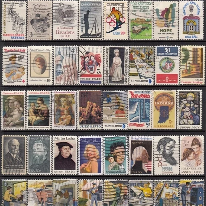 50000 Pcs Global No Repeat Postage Stamp Collections From World With