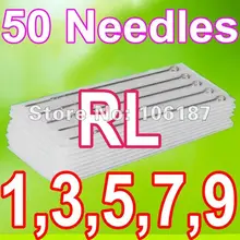 1,3, 5,7, 9RL Ассорти размер 50 шт Pro стерилизованные иглы для нанесения татуировок иглы для татуировки чернила для татуажа поставка
