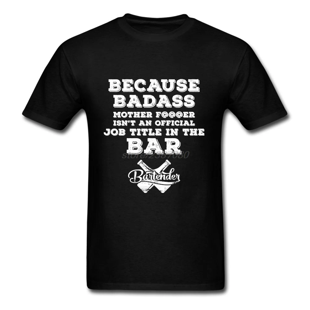 Badass Bartender Short Sleeve T Shirt Men Funny Hip Hop Tee Shirt
