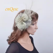 Grey Sinamay fascinator hatinator fedora w/ long feather for Ascot,Kentucky Derby,wedding зонт derby 744168 p4 grey