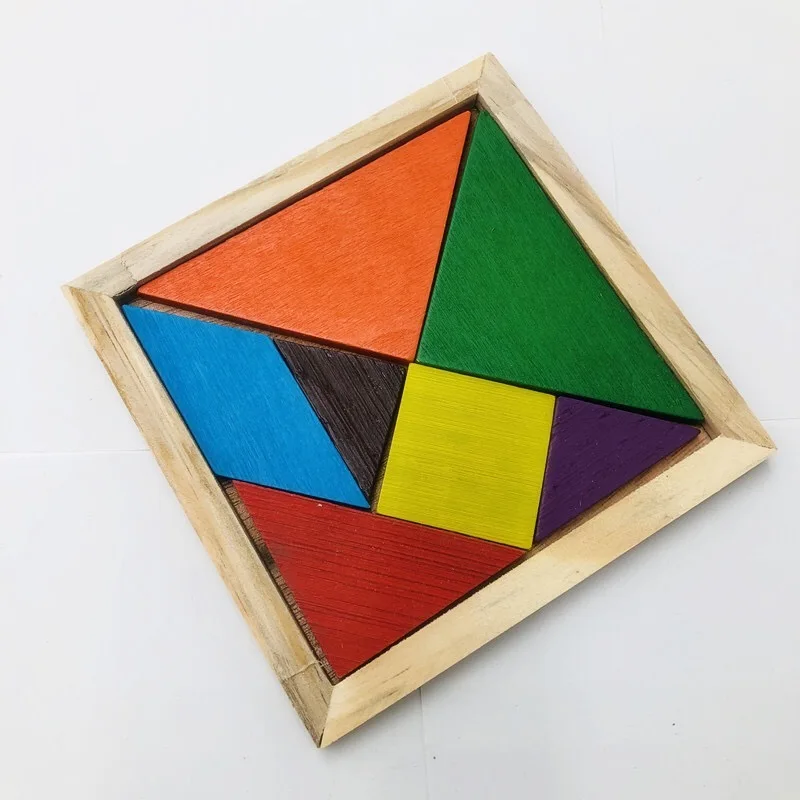 Красочные деревянные Tangram головоломки игрушки тетрис игра дошкольного волшебства интеллектуальная развивающая детская игрушка GYH - Цвет: same with picture