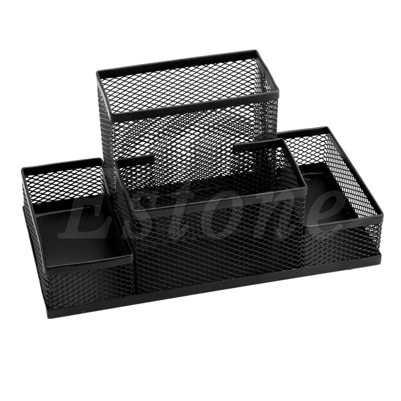 Лучше Metal Black Mesh офиса настольного компьютера карандашом Box канцелярские держатель случае