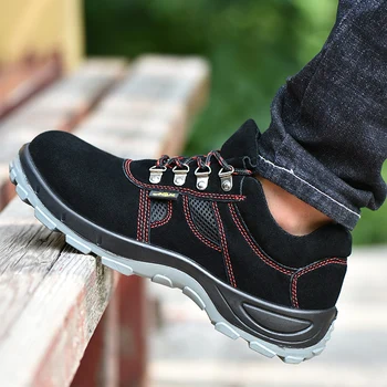 

mens big size leisure breathable steel toe caps working safety shoes anti-puncture platform worker shoe tooling security boots