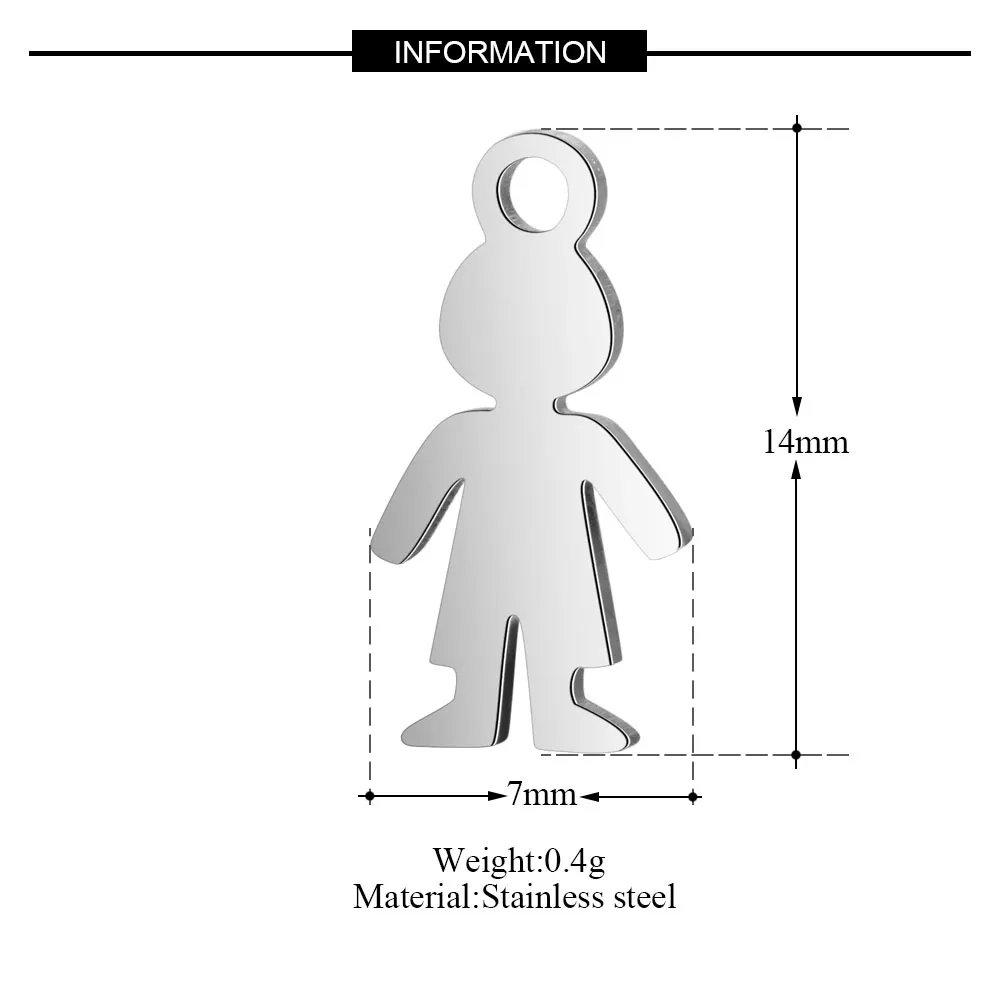 10 шт./лот Grace Moments 316L шармы из нержавеющей стали полная полировка милый мальчик и подвески для девушки для самостоятельного изготовления ювелирных изделий Аксессуары