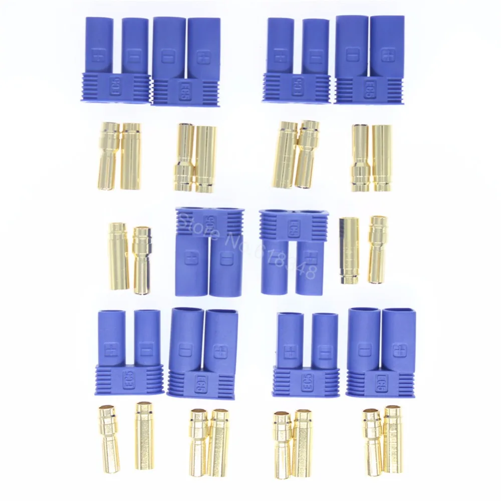 5Sets EC5 Banana Plug Connectors Female Male 5.0mm Gold Bullet