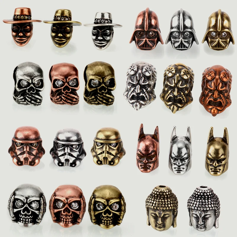 

mask skull beads retro Zirconia Copper space beads for jewelry making diy Bracelet necklace gold jewelry crystal glass wooden