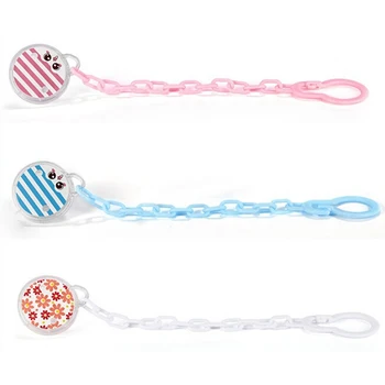 

New Baby Pacifier Clip Pacifier Chain Hand Made Colourful Print Striped Dummy Clip Baby Soother Nipple Holder for Baby Kids