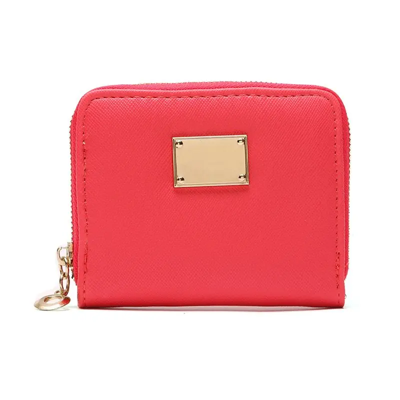 watermelon red Мини-кошелек, Женский кошелек для мелочи из искусственной кожи, модные короткие кошельки, отделения для ID карт, держатели для кредитных карт, дамские клатчи ярких цветов - Цвет: watermelon red