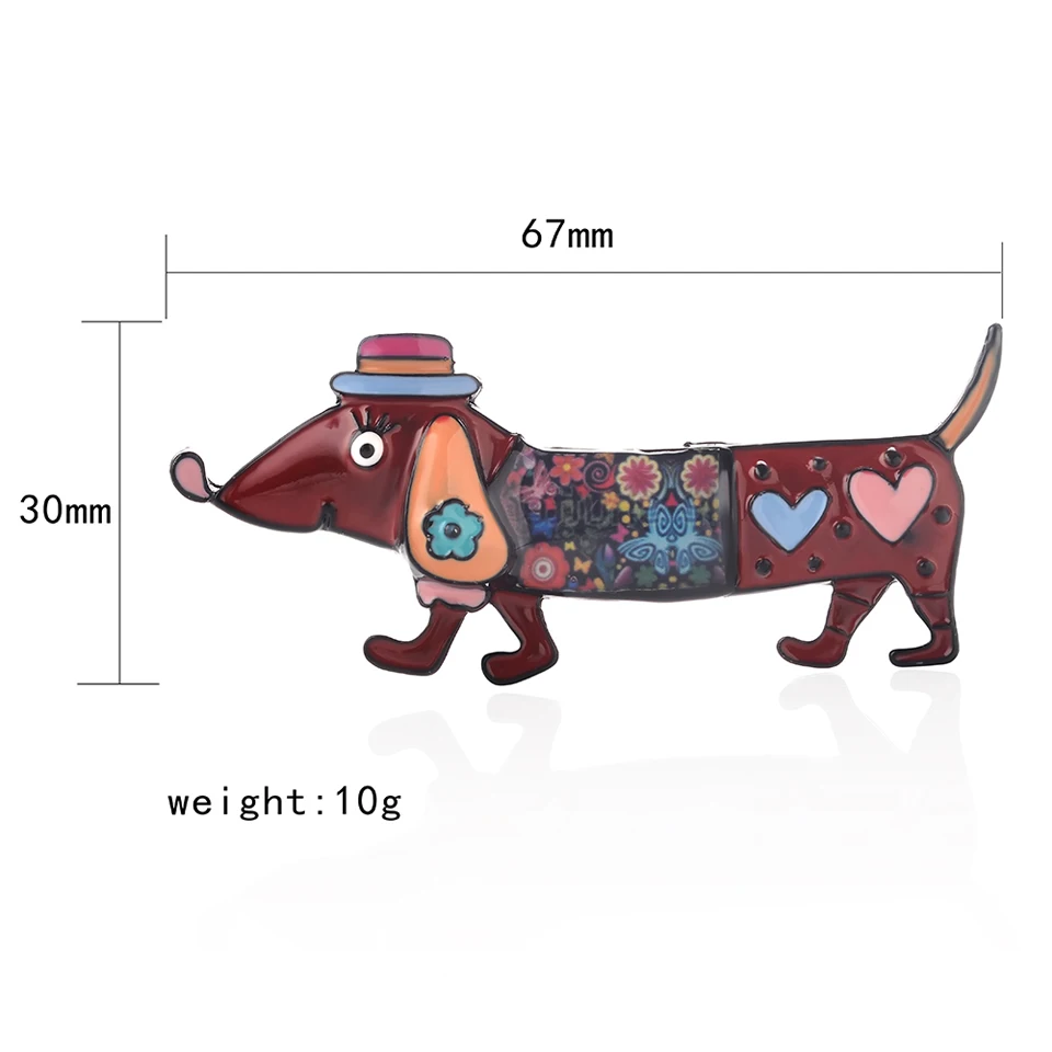 Милая такса собака броши для мужчин и женщин мода металлический сплав эмалированная брошь с животным булавки дизайн девушка ювелирные изделия аксессуары