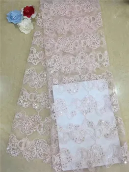 

Sequined Style African High Quality Net Wedding Lace Fabric 2019 New Nigeria Sequins Guipure Tulle Sewing Evening Dress Material