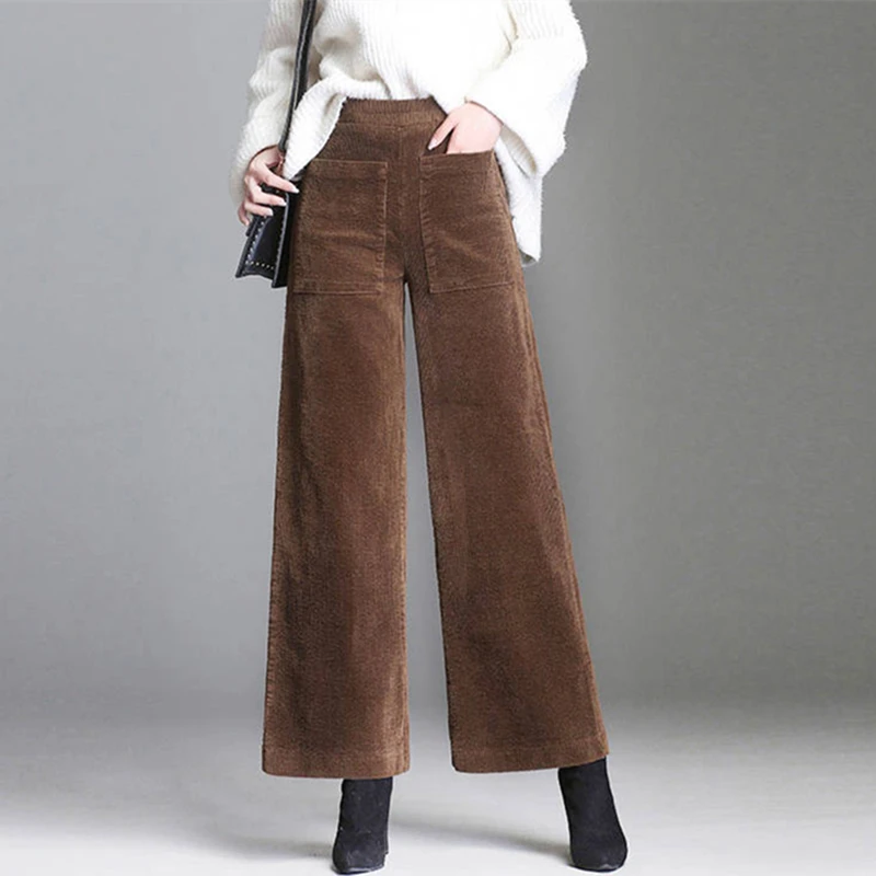 Aliexpress.com : Buy Women Corduroy Wide Leg Pants Autumn Winter Thick ...