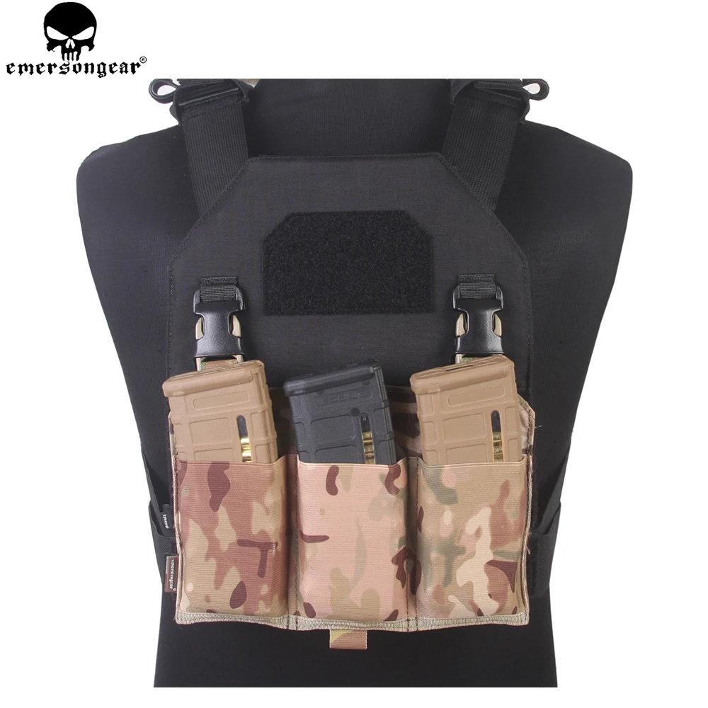 EMERSONGEAR резиновый стиль тройная M4 Mag панель сумка для журнала APC жилет Multicam WG EM6408|m4