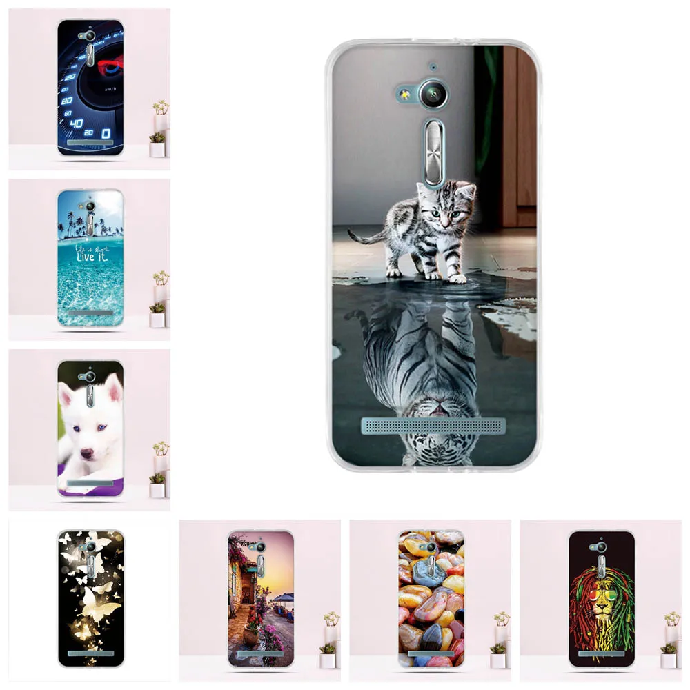 Back Cover For Asus Zenfone Go TV ZB500KL Case Silicone TPU Phone Cases Ultra Thin Cute Cat 3D Pattern Shell Animal Fundas | Мобильные