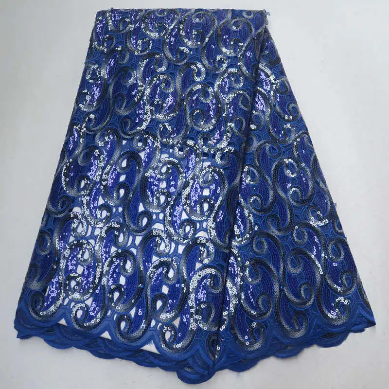Африканская вышивка блестки органза кружевная ткань 2019 Высококачественная
