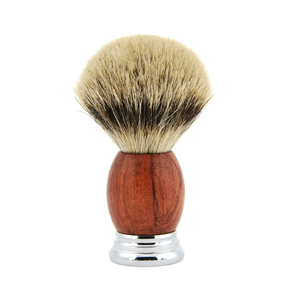 

ZY Men Best Badger Shaving Brush Natural Rose Wood For Barber Shaving Razor Face Cleaning Tool