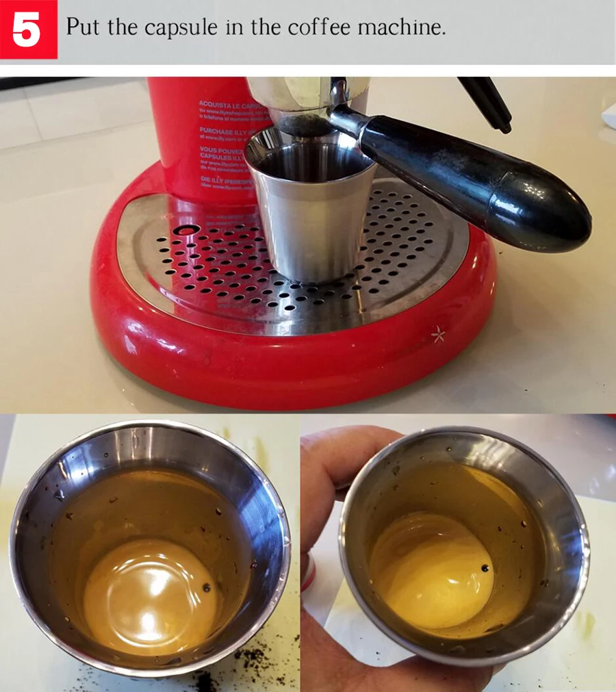 Capsulone/совместима с illy Кофеварка/нержавеющая сталь металлическая пополняемая