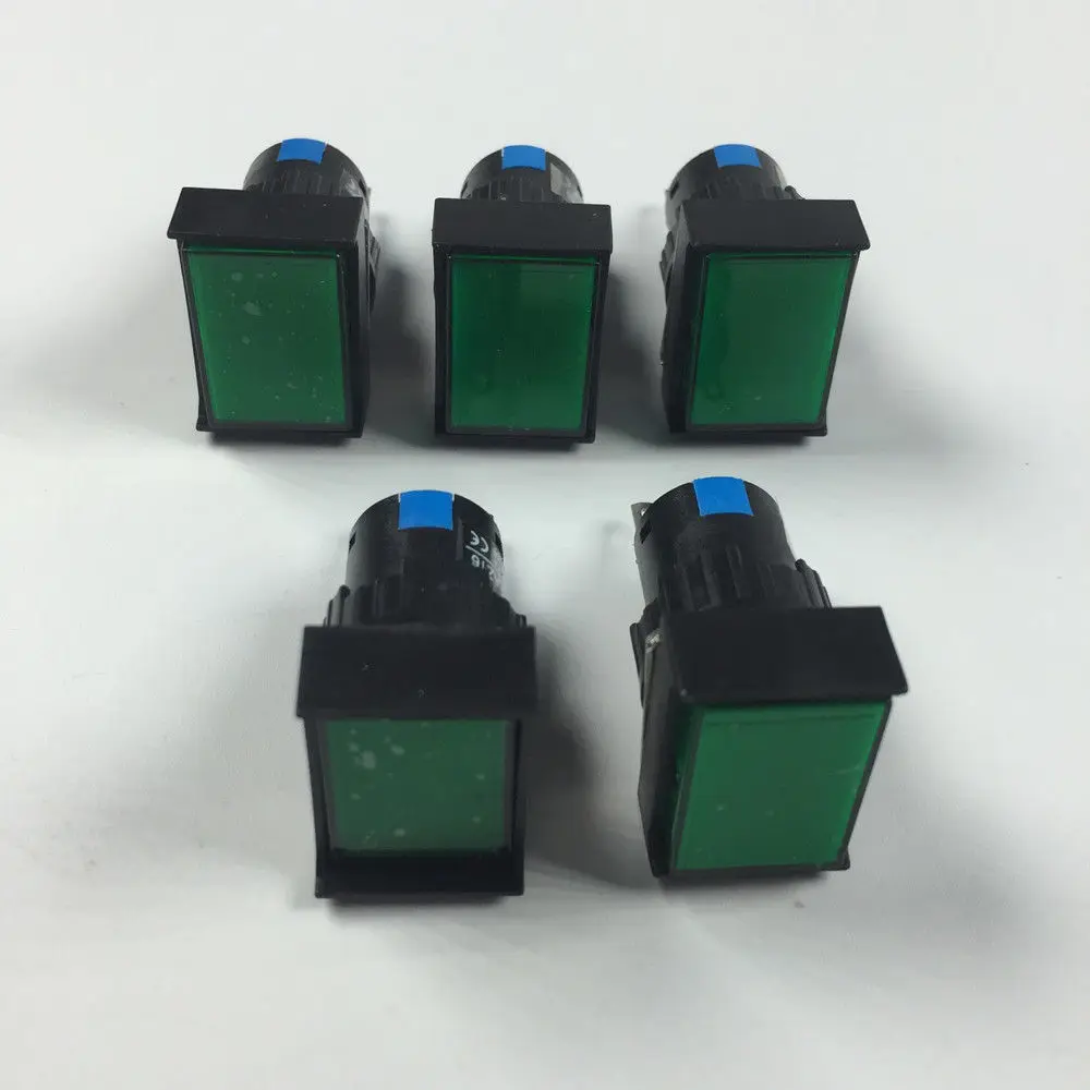 5pcs 3 Pins Self locking Indicator Light Lamp Rectangle Typein Tool