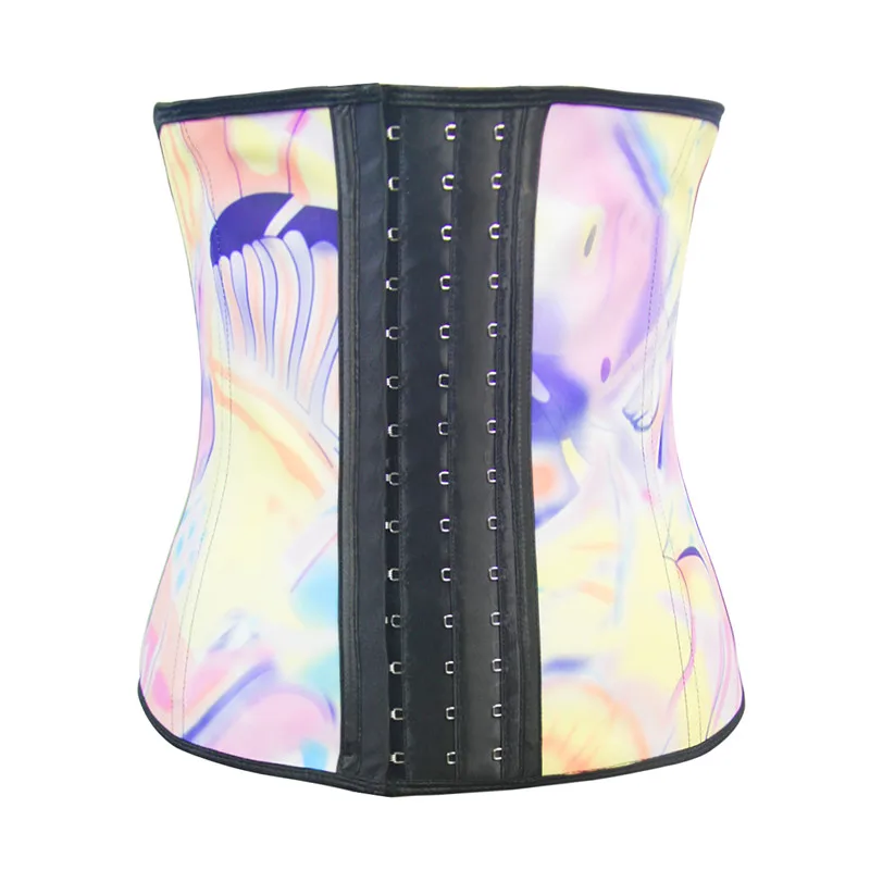 Geometric Printed Women Everyday Corset 3 Hooks Cincher Shaperwear