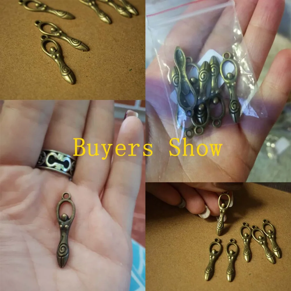 DoreenBeads Zinc metal alloy Charm Pendants Goddess Antique Bronze Graceful goddess Hand carved Antique Charm Pendants Hot 6 PCs (5)