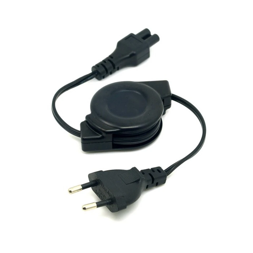 1M Europe EU Plug Power Supply Retractable Stretch Cable Cord to IEC320 C5 for Laptop Notebook