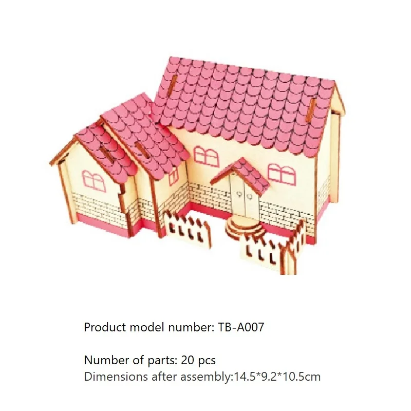 

3D Puzzles Wooden HOUSE A007 CUTE Kids Educational Learning Toys Art Crafts DIY Color Jigsaw Brain Teaser Boys Girls Games Gift